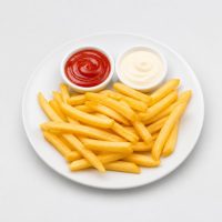 51. Pommes mit Ketchup oder Mayo