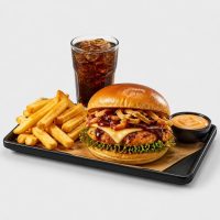 BBQ Chicken Schmiede Burger Menü