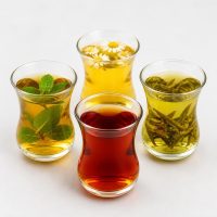 Glas Tee (Schwarz, Kamille, Pfefferminz, Grün)