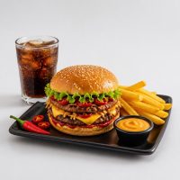 Halal Feuer Chili Burger Menü